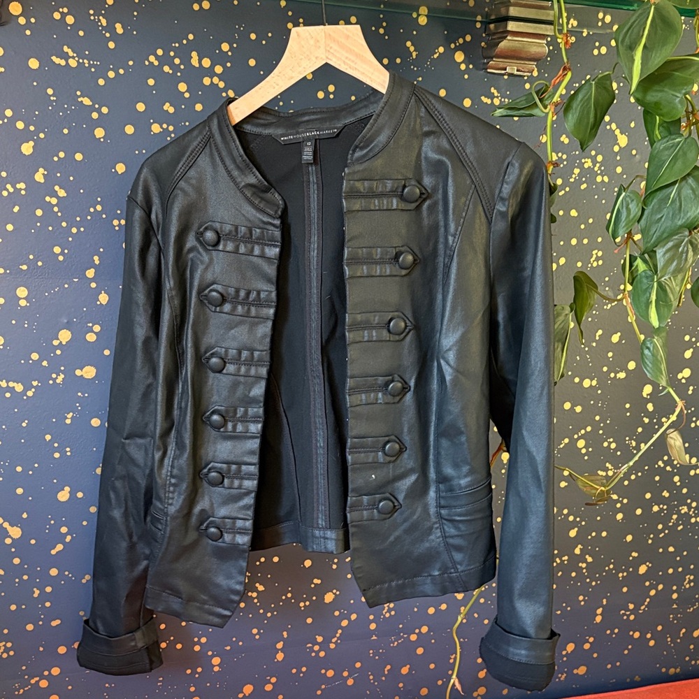 White House Black Market Black Leather Jacket
